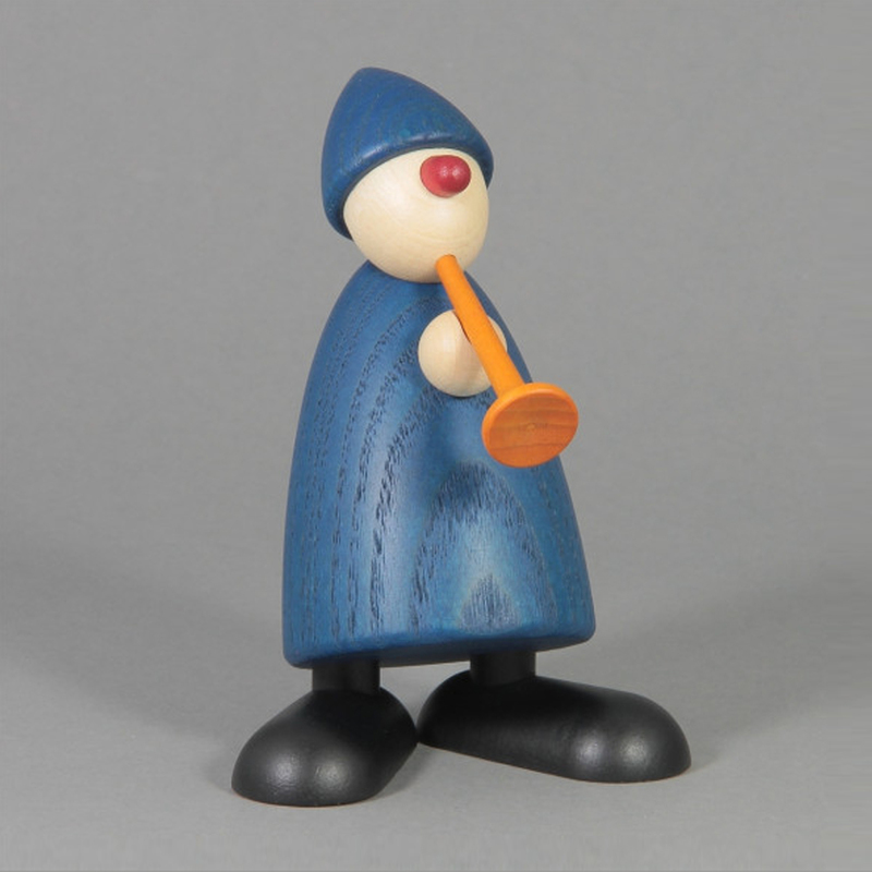 540 吹笛子穿藍色衣帽男生，高度9cm Köhler