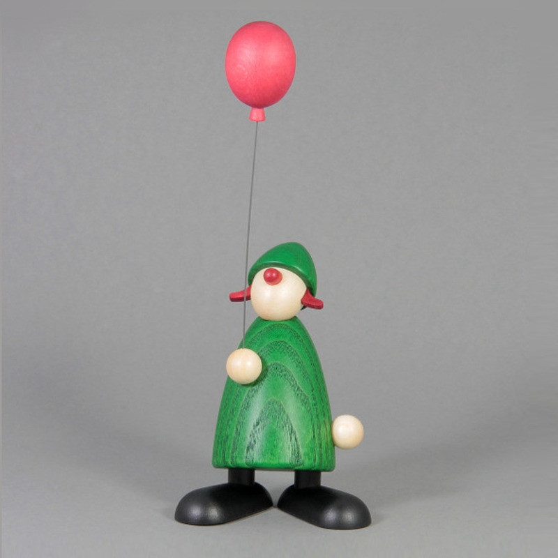 5010 拿著紅氣球穿綠衣帽的女生，高度9cm Köhler