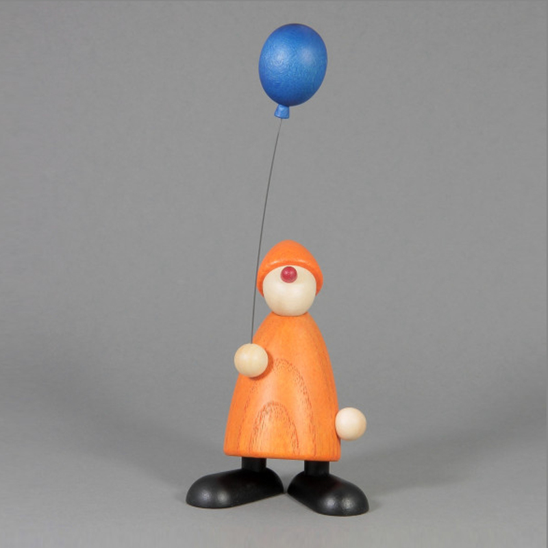 5011 拿著紅氣球穿橘衣帽的女生，高度9cm Köhler