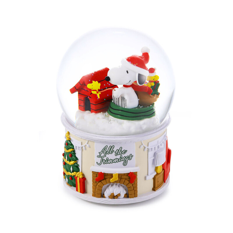 WSP23013-EB  Snoopy史努比聖誕雪橇(彩色) 水晶球音樂盒
