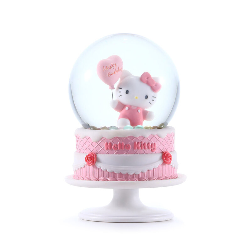 KT22070-EB Hello Kitty 生日祝福 水晶球音樂盒