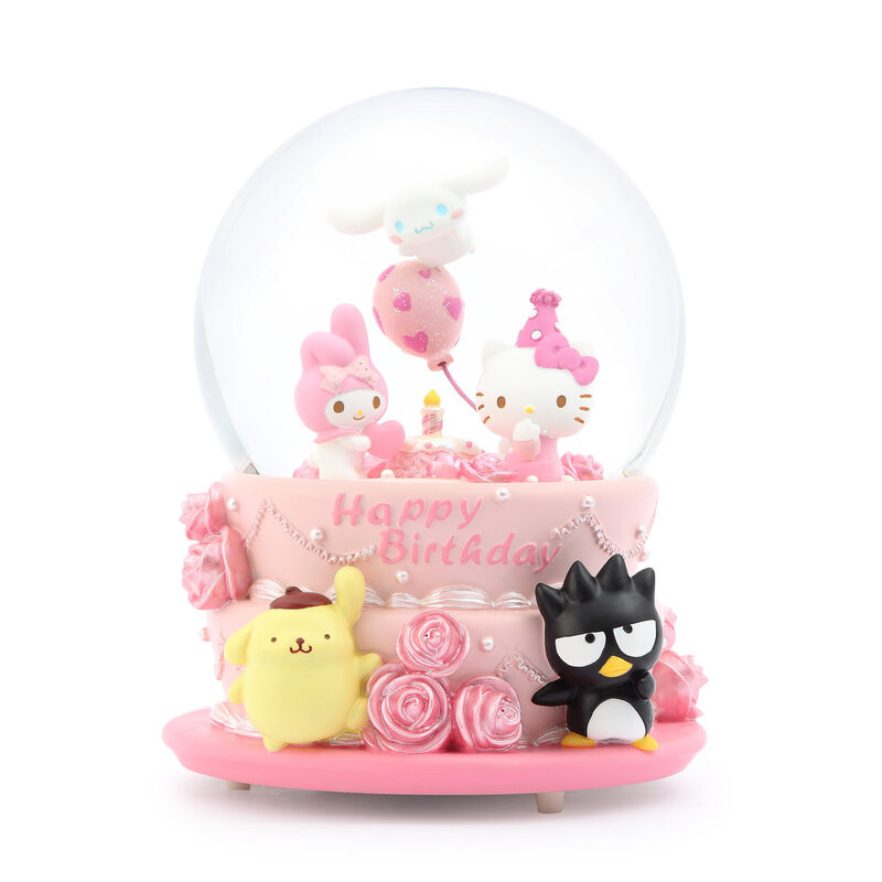 KT2001-EB 粉紅派對 生日蛋糕 水晶球音樂盒