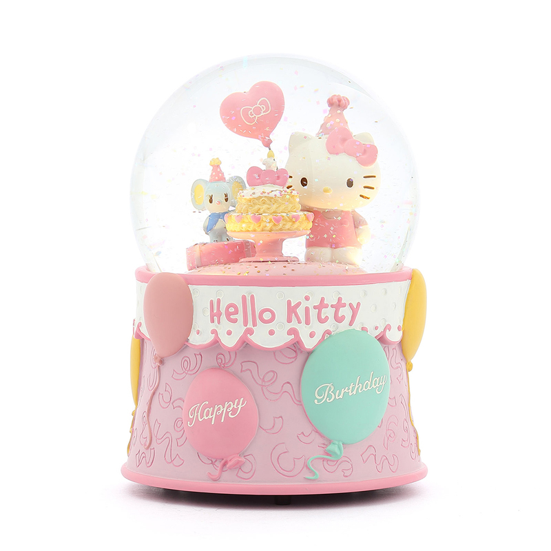 KT1821-EB Hello Kitty 生日 水晶球音樂盒
